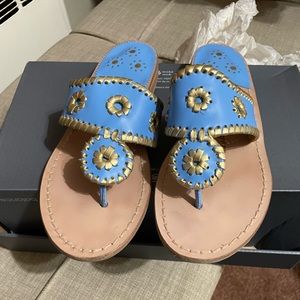 7M Jack Rogers baby blue & Gold